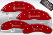 2003-2010 "Lincoln" Town Car Front + Rear Red MGP Brake Disc Caliper Covers 4pc