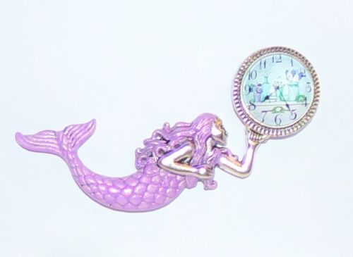 Reloj de pared para casa de muñecas miniaturas sirena lavanda náutica escala 1:12 nuevo - Imagen 3 de 8