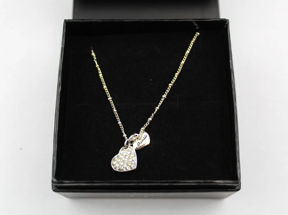 Collana Donna Guess Acciaio Ciondolo Cuore Zirconi Bianchi Love Jewelry Luxury - Immagine 2 di 3