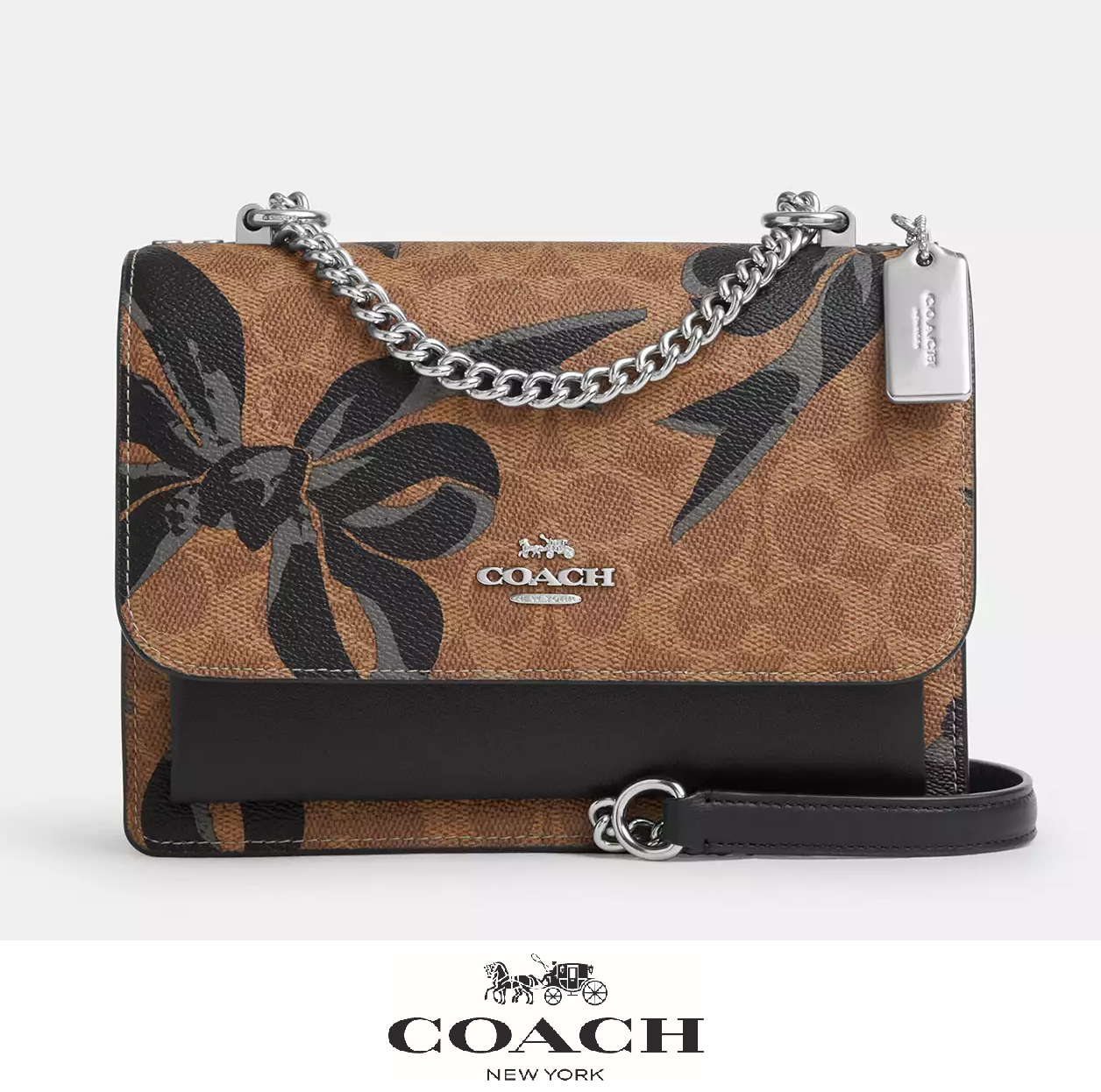 NWT Coach Klare Crossbody Bag Signature Canvas Bow Print Gift Ready