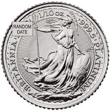 Royal Mint Britannia 1/10 oz Platinum Coin - Random Year