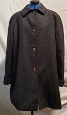 Mackintosh New England Size Large Charcoal 100% Wool Coat Jacket Single Breasted