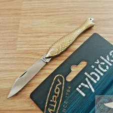 Mikov Folder Knife 2" Stainless Blade Bronze Metal Alloy Fish Shaped Handle