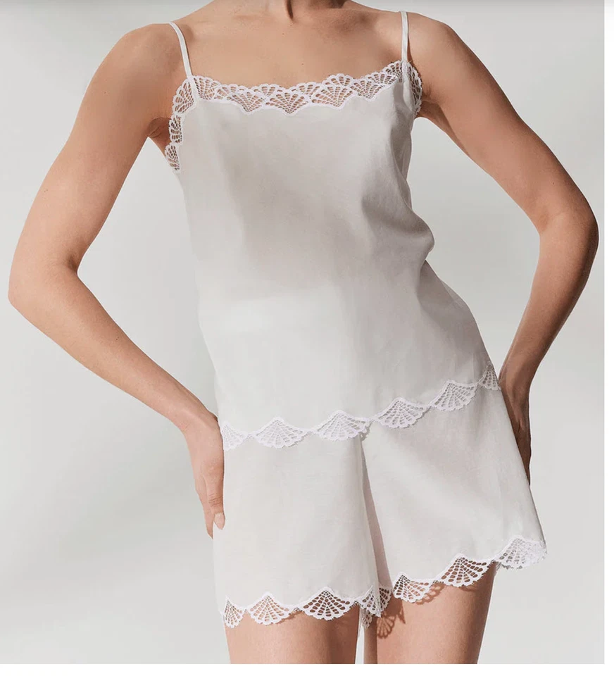 NATORI Colette Cami Short Set   Silk/Cotton Blend   Med $225 - Image 2 of 4