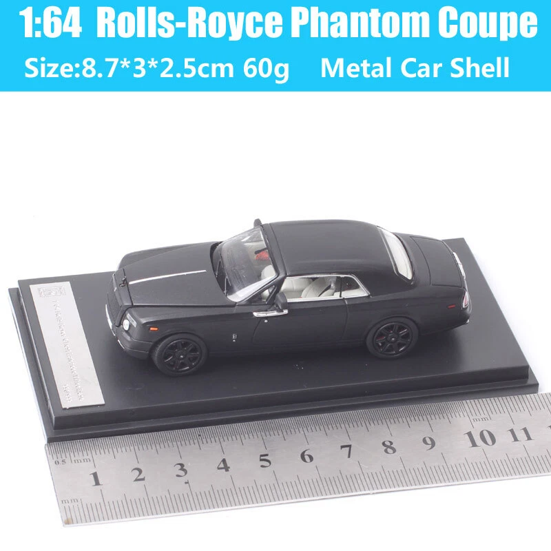 1/64 Scale Mini DCM RR Phantom Coupe Diecast Metal Car Model Toy Black Matte - Image 2 of 4