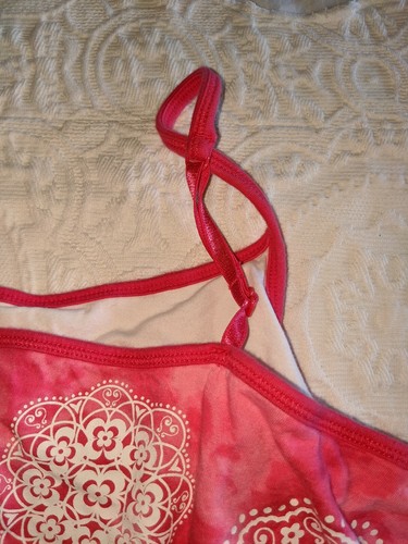 Justice girls sz. 14 pink & white "jewel" design spaghetti strap top. Cute, grea - Picture 6 of 8