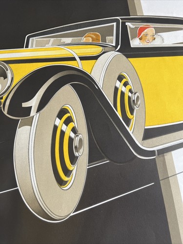 Vintage Bugatti Poster Advertisement Renee Vincent Studio Additions Paris France - Picture 5 of 18