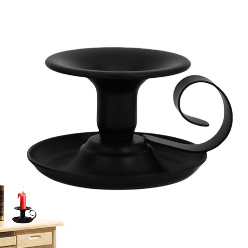 Taper Candle Holders Retro European Style Wrought Iron Candle Holder with Handle