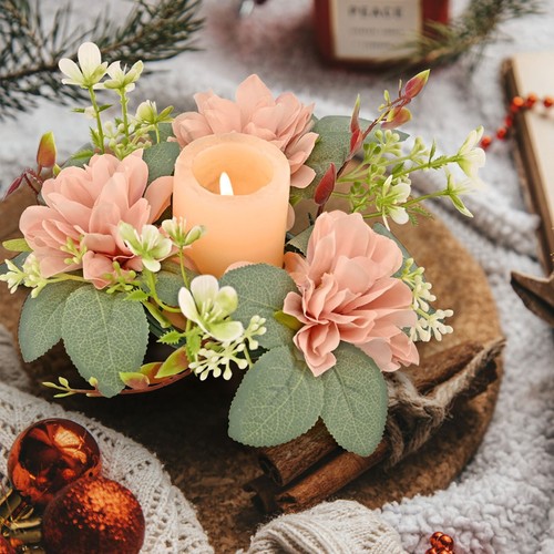 Kleine Kerzenringe Kränze Blume Kerzenringe Blumengirlande für Tische - Bild 10 von 27