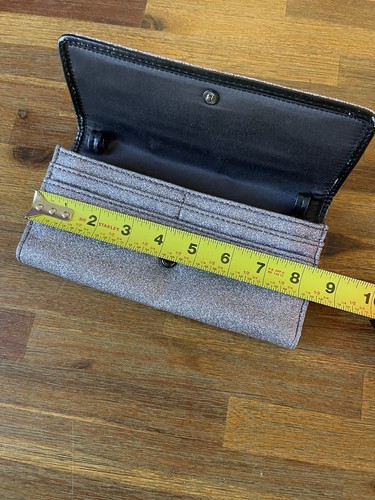 Juicy Couture Glitter Clutch Wallet Purse Silver Sparkle READ - Picture 5 of 15