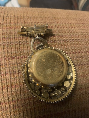 VINTAGE FLORENZA 1960s RHINESTONE WATCH CLOCK BROOCH read - Picture 8 of 12