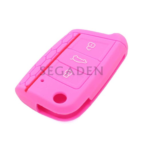 Silicone Cover 3 B fit for VOLKSWAGEN SKODA Golf 7 GTI Flip Remote Key Case Fob - Picture 8 of 19