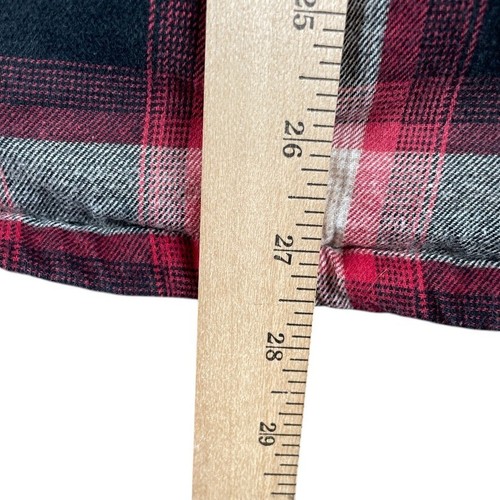 Boston Traders Jacket Men XL Red Plaid Flannel Quilted Lined Hoodie Heavyweight - Picture 7 of 9