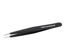 3.8-in Home Salon Professional Slant Stainless Steel Hair Eyebrow Tweezer Black