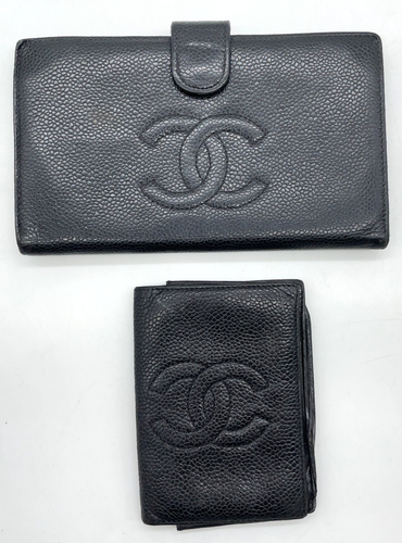 Auth Chanel Decacoco Pattern Leather Black Card Case/Wallet W/Box Set2 NS050788 - Picture 2 of 24