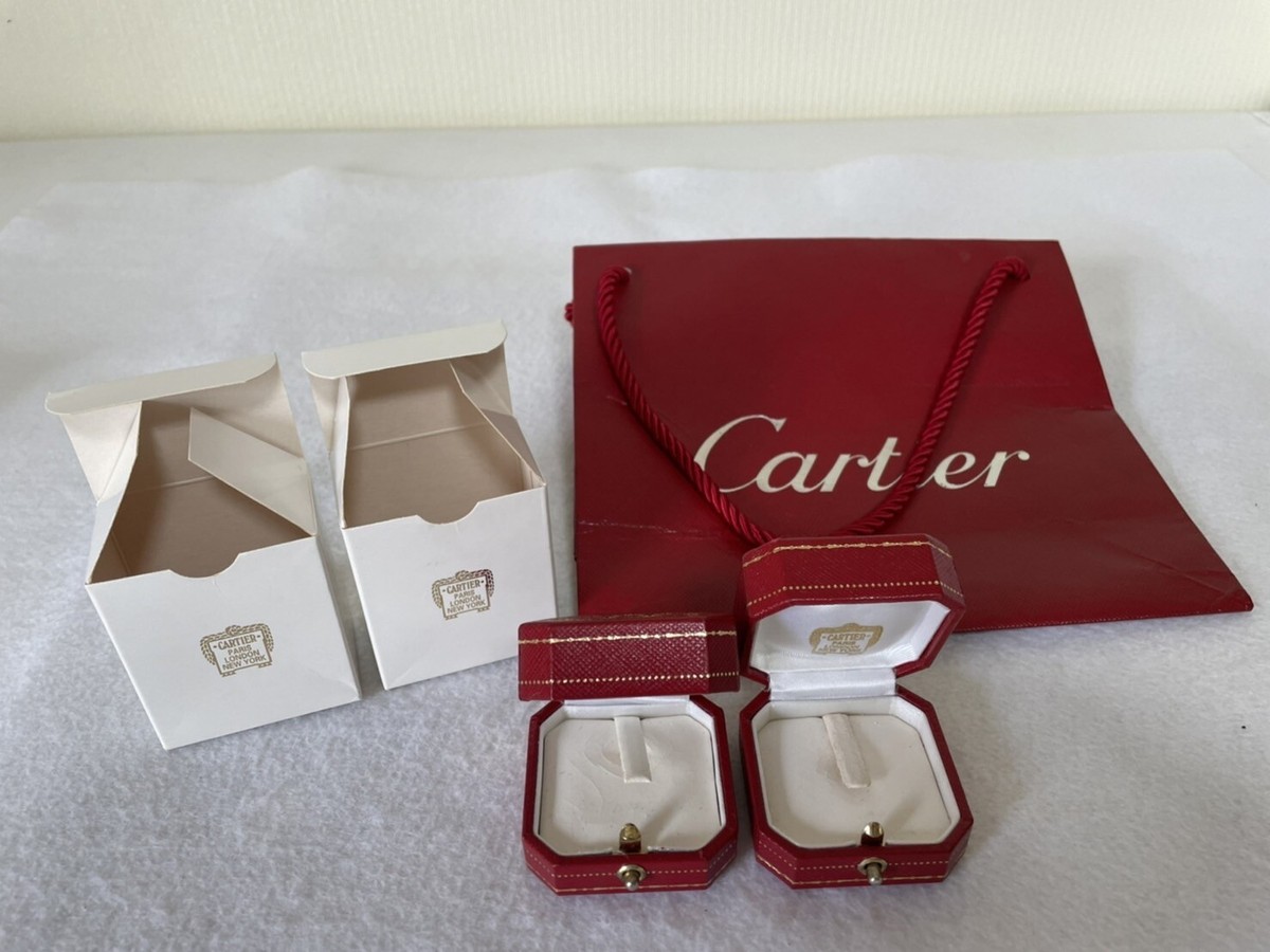 Cartier Vintage Ring Box Case Jewelry Box 2SET C4213 with Cartier Vintage Ring Box Case Jewelry Box 2SET C4213 with