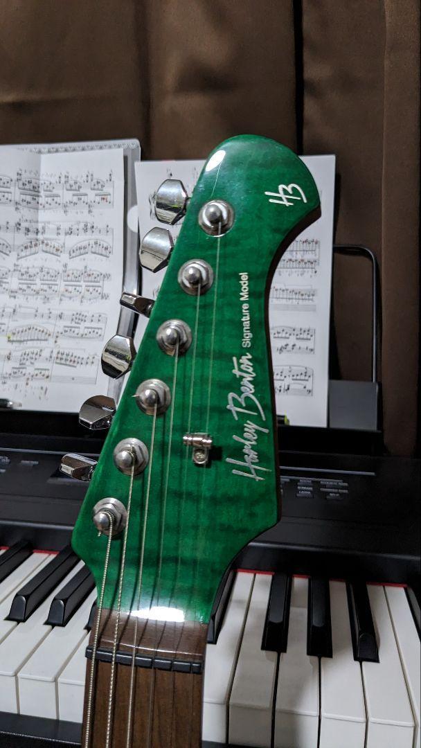 Electric Guitar Harley Benton HP42 Green Flamed Top with