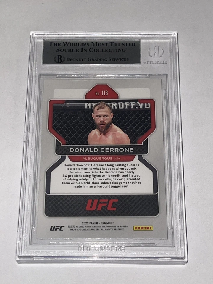 Donald Cerrone Signed UFC Panini Prizm Card Slabbed Beckett BAS a - Image 2 of 2