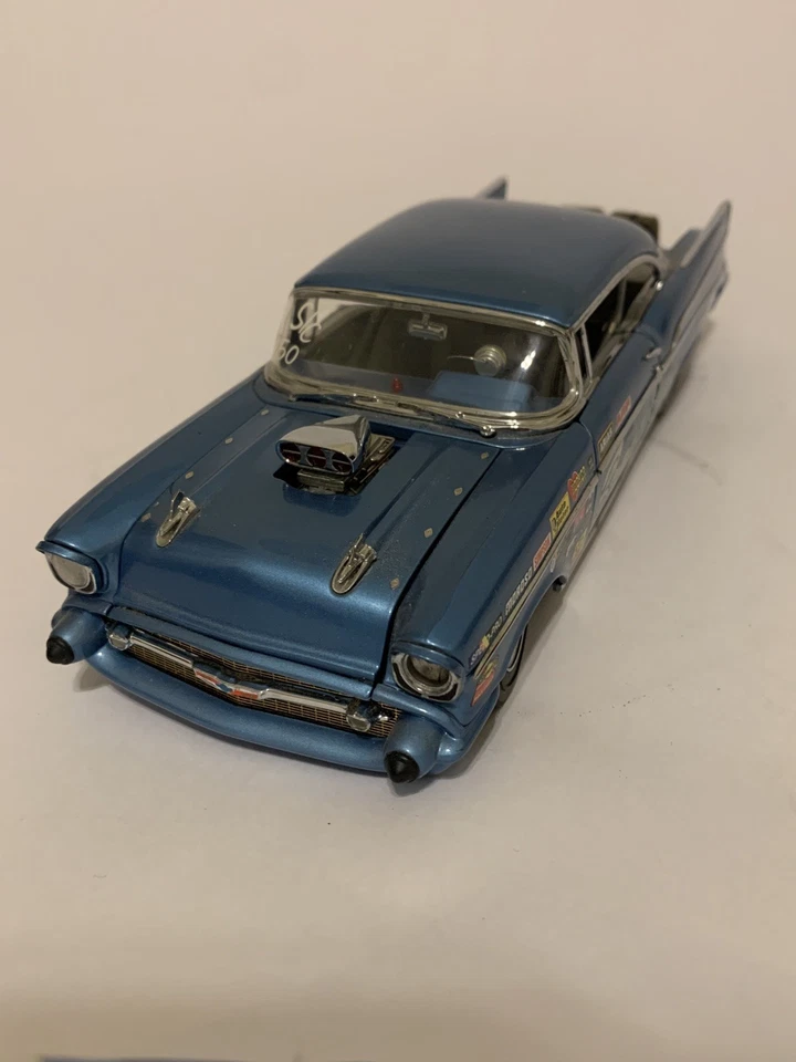 Chevy 55 Chevrolet Hot Rod 57 coche de carreras clásico construido a medida modelo de metal 1957 1955 Foto 4 de 4