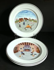 Villeroy & Boch 3 Design Naif Dinner Plates 10 5/8"  Laplau 3, 4, 5 Luxembourg