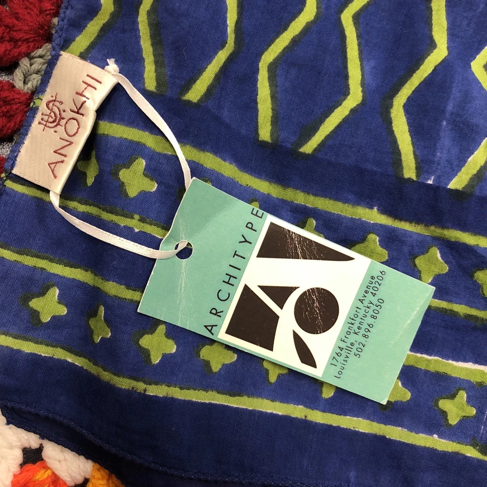 Bufanda Anokhi estampada en bloque a mano - Rayas - 15" x 72" - 100% algodón INDIA Foto 2 de 4