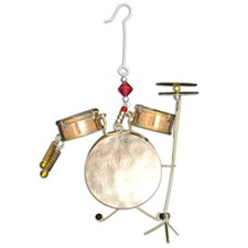 Drumset Instrument Christmas Tree Ornament 4 Inch Fair Trade Multicolor Metal