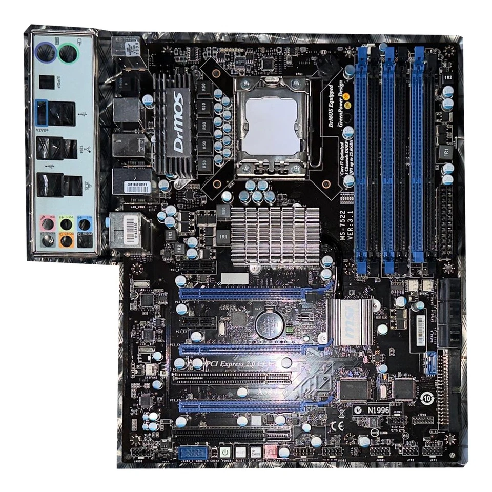 Mainboard Kit X58 MSI X58 PRO-E LGA 1366 bis 24 GB Intel Core CPU ATX Bundle