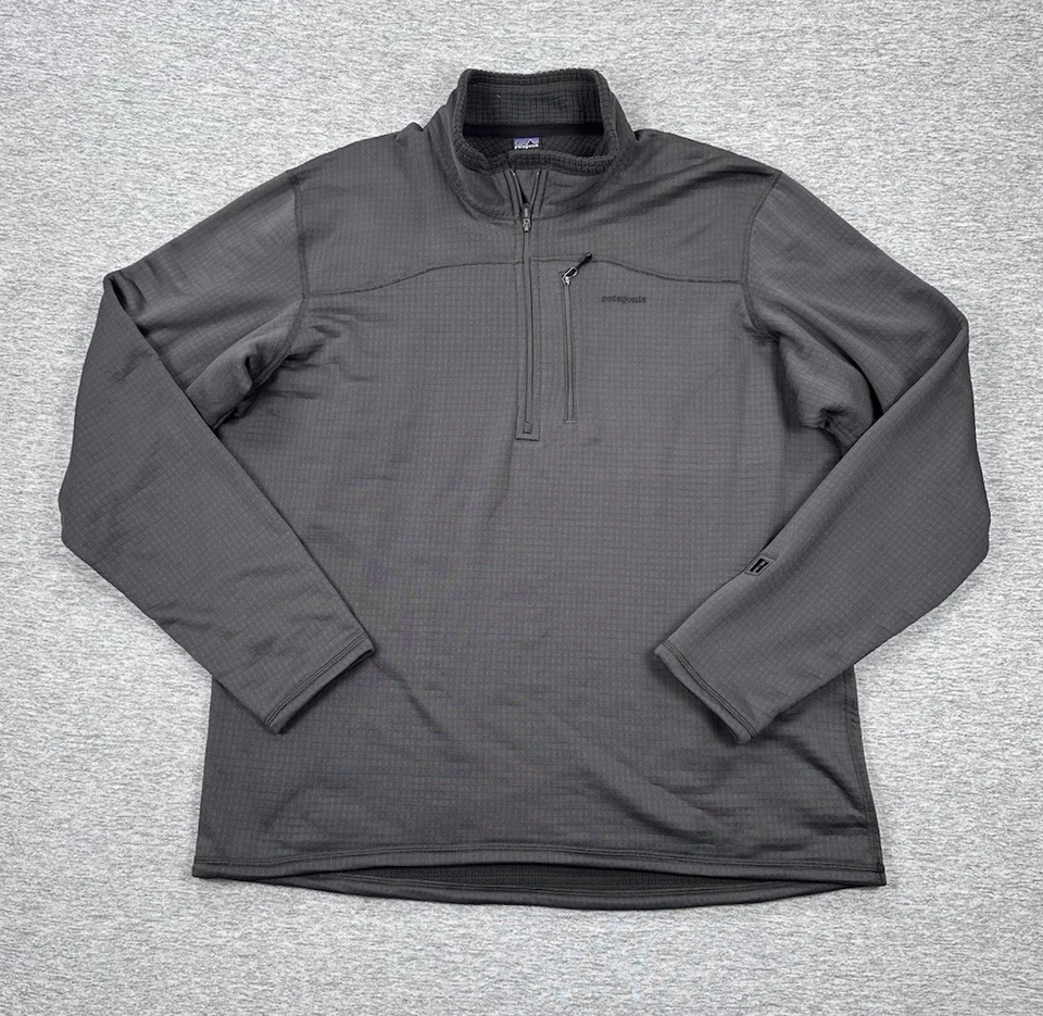 Pullover Patagonia Para Hombres XXL Gris R1 Regulador Rejilla Polartec 1/2 Cremallera Foto 2 de 4
