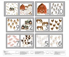 Little Seedlings Farm Counting Book Panel 36", Moque Lee for  Blank Quilting