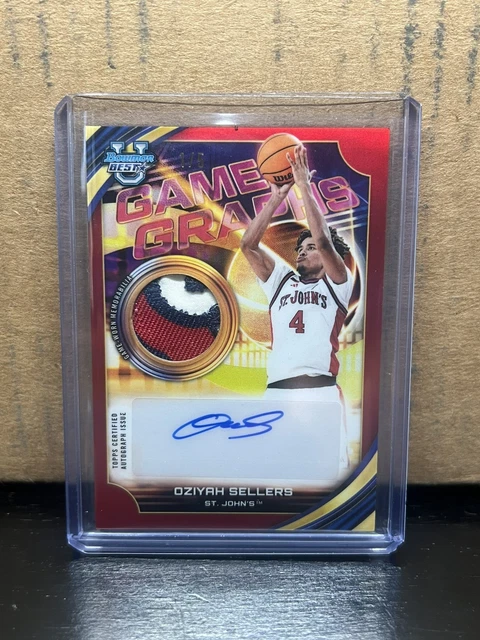 25-26 Bowman U Best Oziyah Sellers Game Graphs Auto Game Worn RED 1/5 St Johns