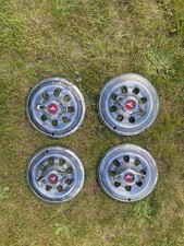 1964 1965 Buick Skylark Special Spinner Hubcap 14 Wheel Cover Red Set Of 4 Oem