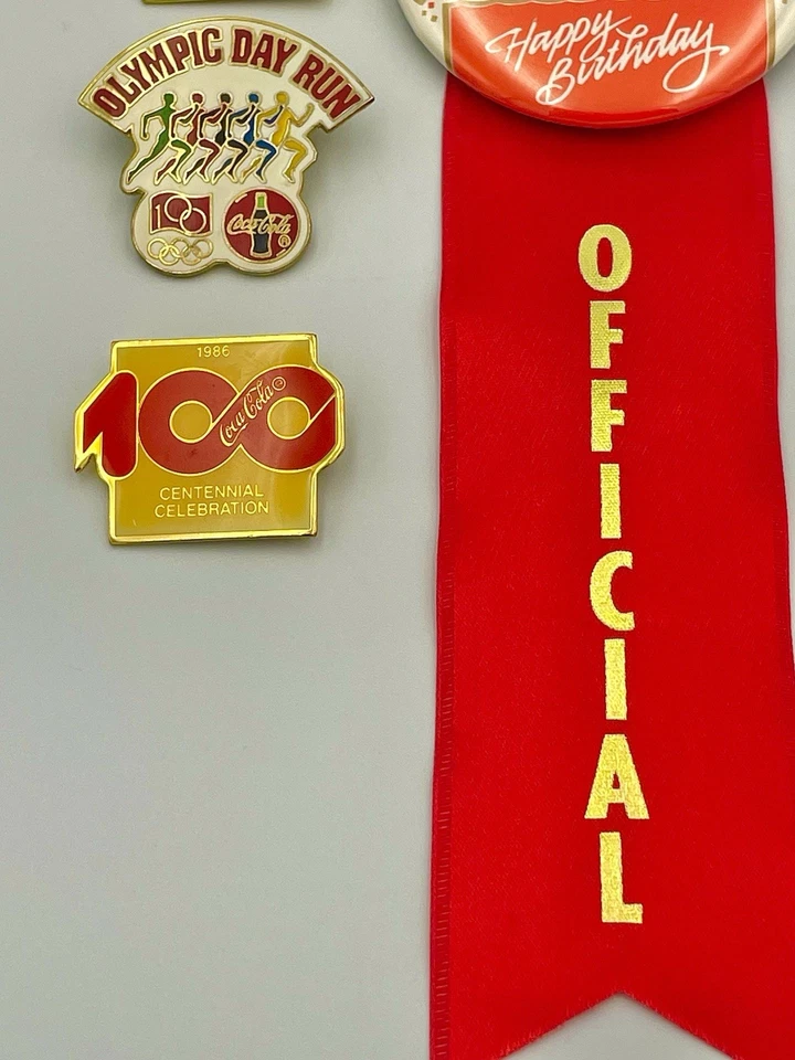 VERY RARE "100 YEARS COKE RUN" OLYMPIC DAY PINs / 1986 PARIS - 4 Pins Total - Image 3 of 4