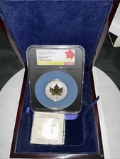 2019 3oz Canada S$50 Gold Maple Leaf 40th Anniversary Incuse Gilt FDOP Reverse 