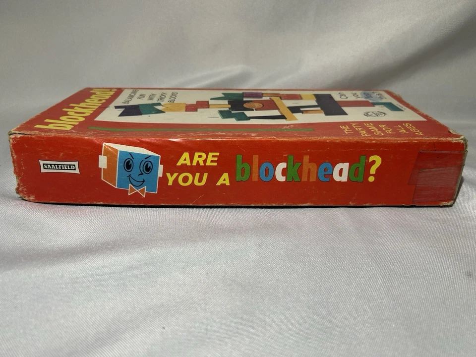 Vintage BLOCKHEAD Party Game of Stacking Wood Blocks 1954 by SAALFIELD - Image 3 of 4