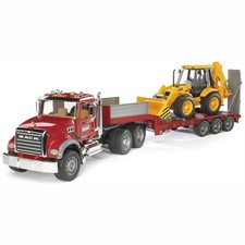 BRUDER 02813 MACK Granite LKW mit Tieflader u...