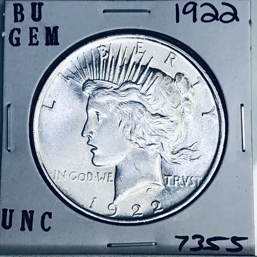 1922 P BU GEM PEACE SILVER DOLLAR UNC MS+++ U.S. MINT RARE COIN 7355