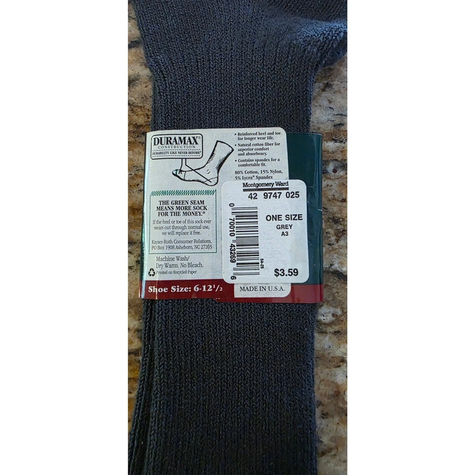 NUEVO Calcetines Copa Dorada Burlington De Colección Costura Verde Crew Gris Talla 6-12 1/2 Foto 2 de 2