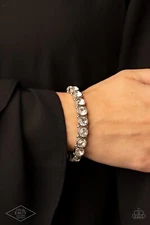 Paparazzi SUGAR COATED SPARKLE white stretchy bracelet