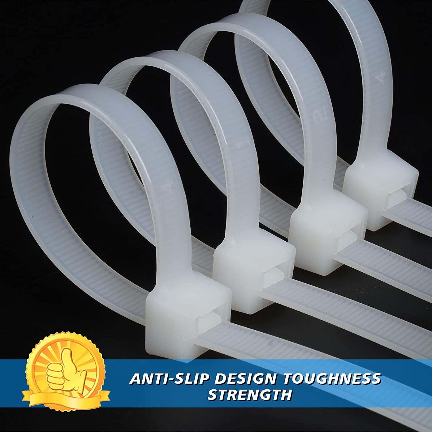 50PCS Long Cable Zip Ties White, Wide Large Zip Ties 24 inch Heavy Duty