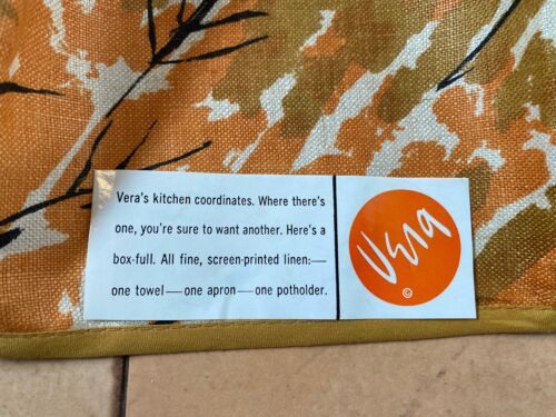 🍂🍁 NWT "Old Stock" Vintage VERA 🐞 Neumann 2-Pocket Half Apron, Autumnal 🍁🍂 - Picture 2 of 7