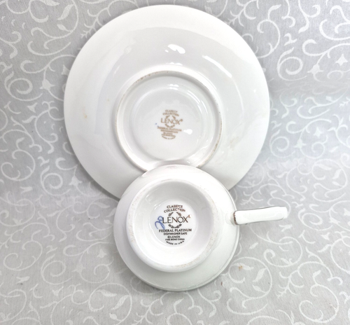 Lenox Classic Collection Federal Platinum Cup And Saucer Set of 2 - 第 6/13 張圖片