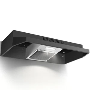24 inch Range Hood Sous Cabinet, 280CFM LED lampe 2 Vitesses Acier inoxydable