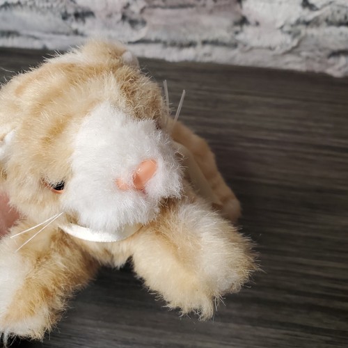 Battat 5” Plush Kitty Cat Stuffed Animal Brown / Caramel / Blonde Tabby W/ Bow - Picture 4 of 9