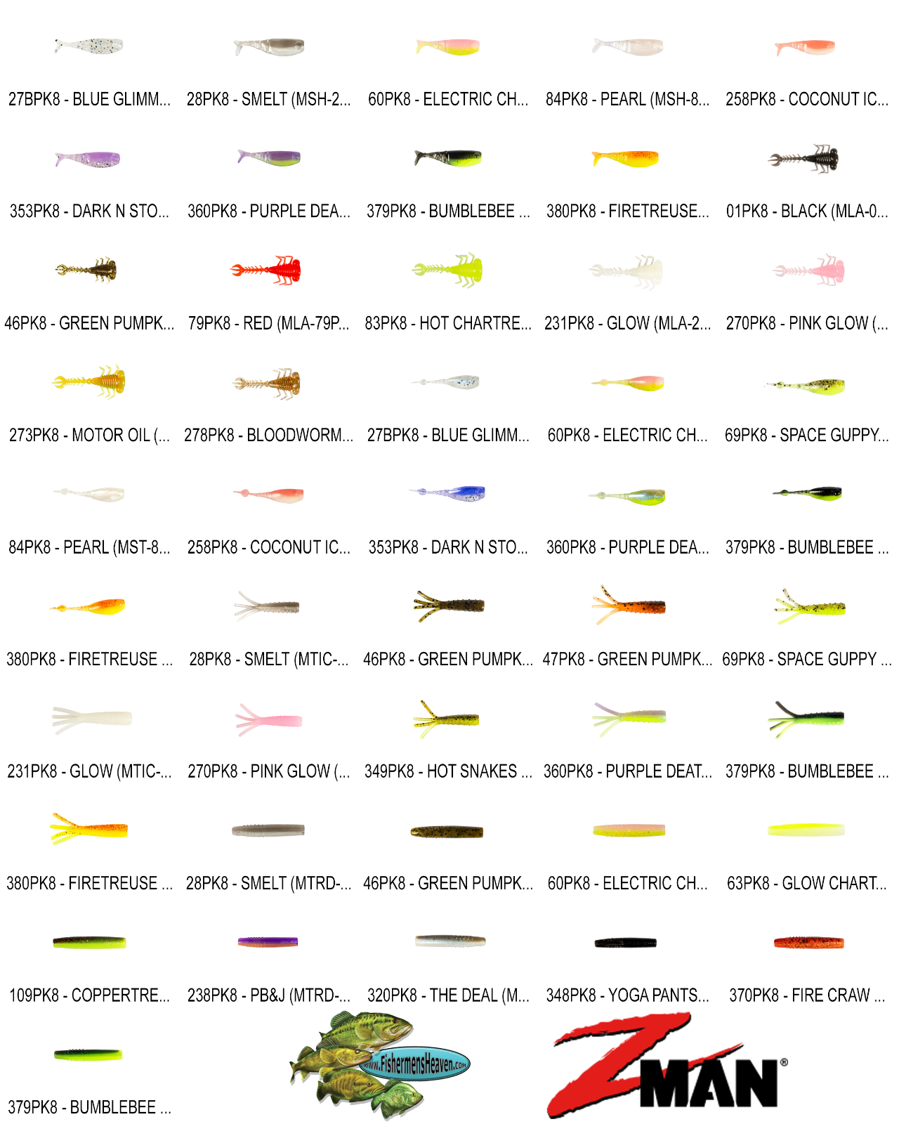 ZMAN Micro Finesse 1.75 Shad FryZ MSH-69 Space Guppy 24 count for sale  online