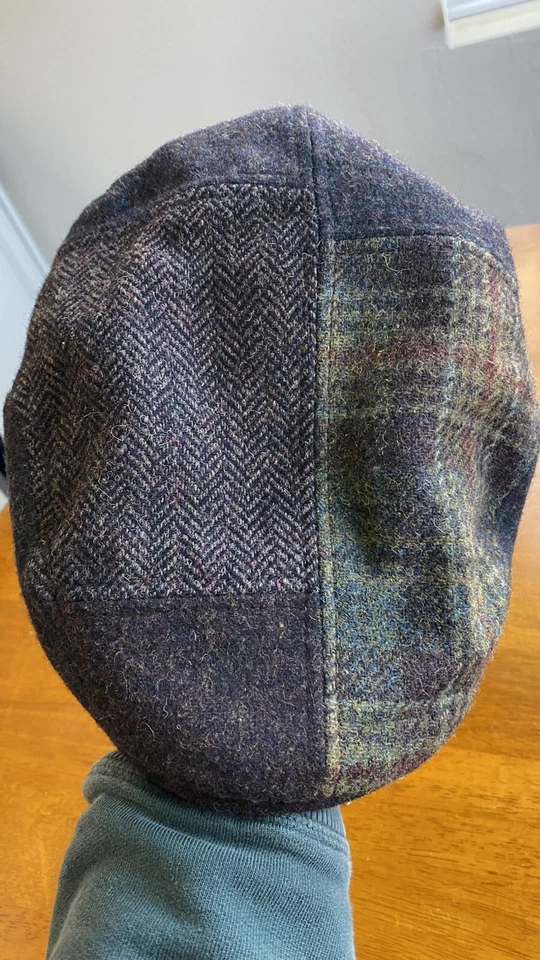 Gorra plana Stetson talla grande lana mezcla poliéster rayas a cuadros sombrero de cabina Foto 3 de 4