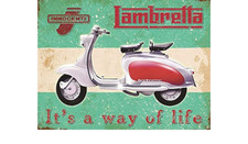 Targa lambretta it's a way of life arredo stampa metallo vintage retrò pub bar