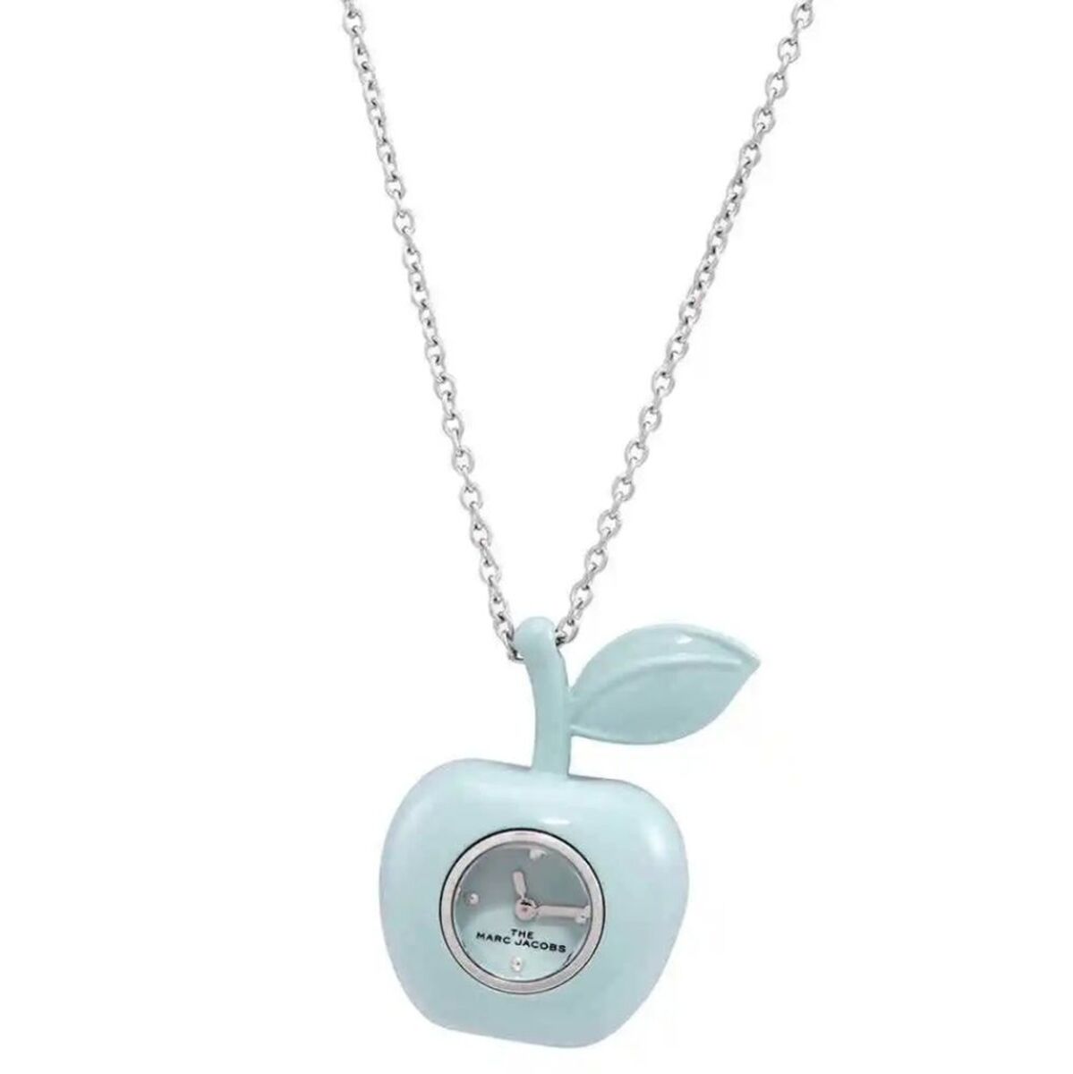 Marc Jacobs Quartz Pale Blue Apple Bauble Watch Necklace New Marc Jacobs Quartz Pale Blue Apple Bauble Watch Necklace New