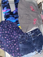 GIRLS SIZE 6 Mixed Lot 4 Items, Cat And Jack Skirt, Pajama Bottoms, Jean Shorts