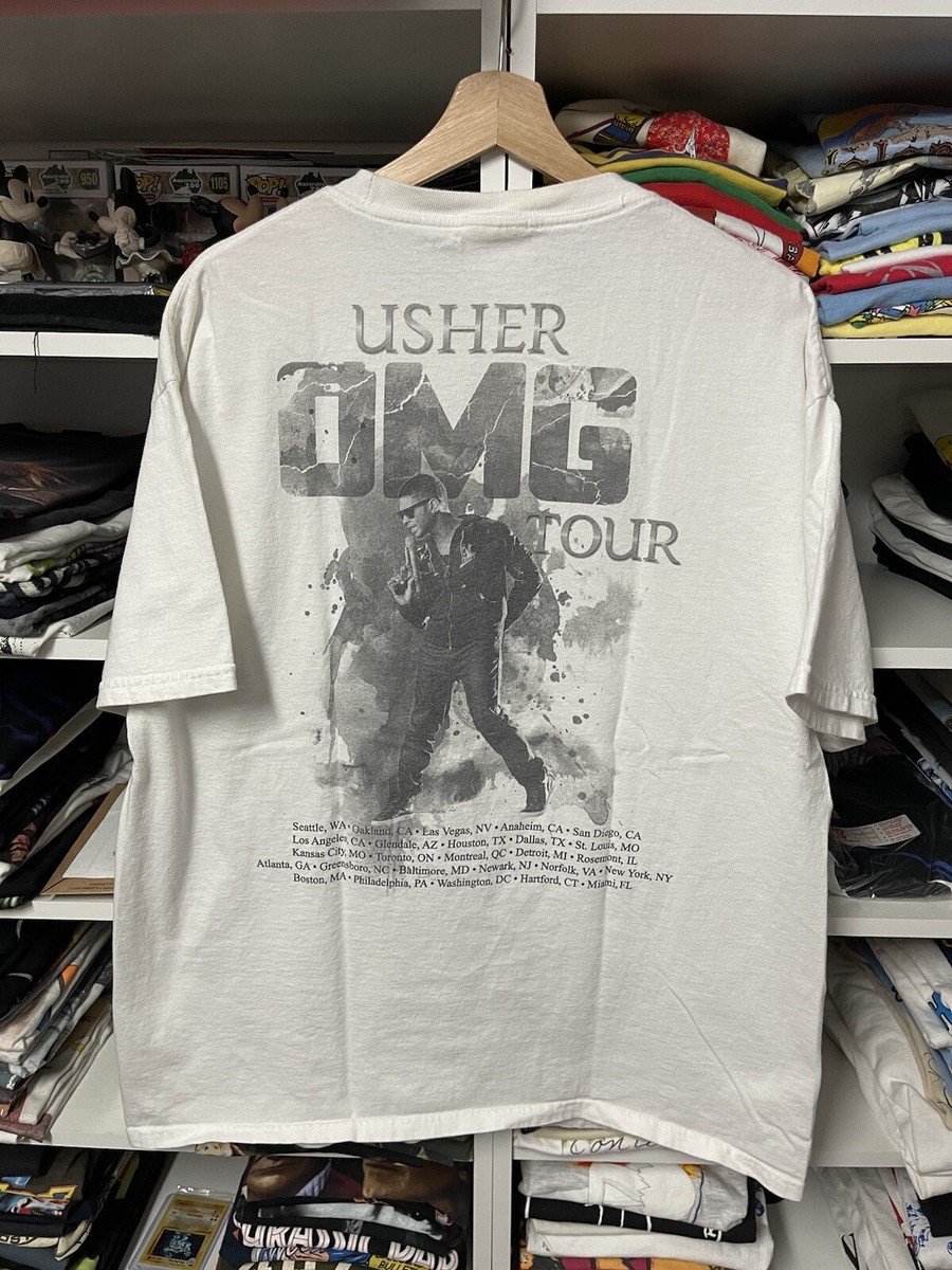 ヴィンテージ Usher OMG Tour 2010 ツアーTシャツ XL 2010 Usher OMG American Concert Tour Coming Soon Rap Tee