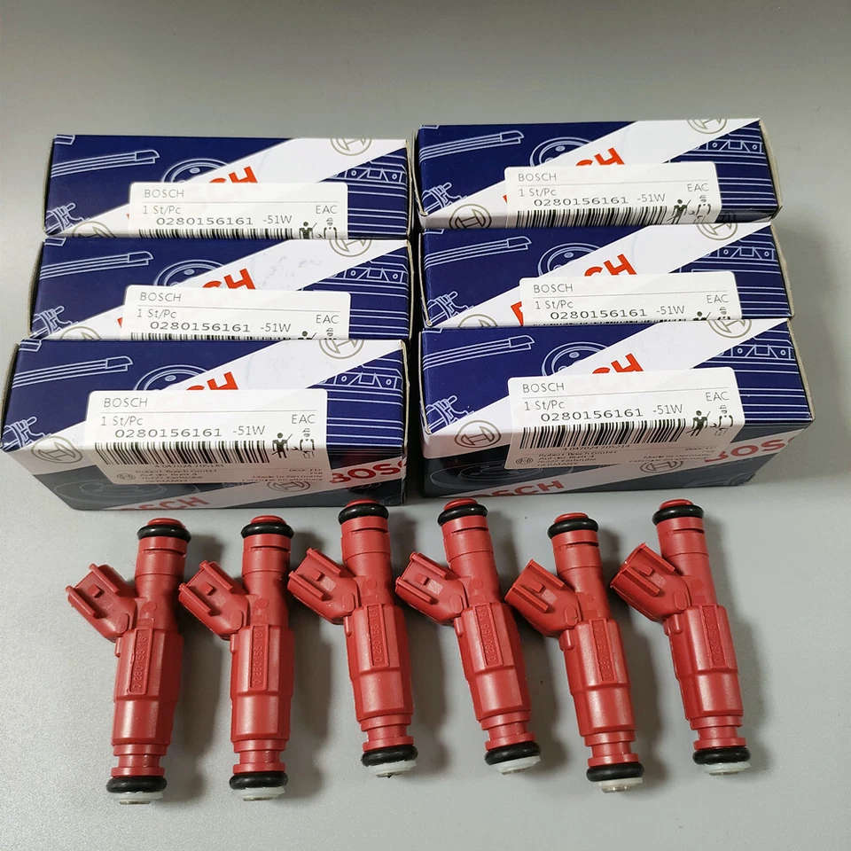 6X OEM BOSCH FUEL INJECTORS 0280156161 FOR JEEP GRAND CHEROKEE WRANGLER EV6 24lb Foto 2 de 4
